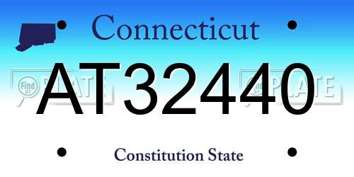 AT32440 Connecticut License Plate