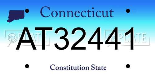 AT32441 Connecticut License Plate