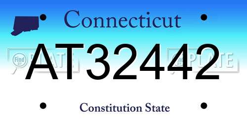 AT32442 Connecticut License Plate
