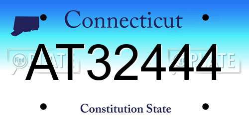 AT32444 Connecticut License Plate