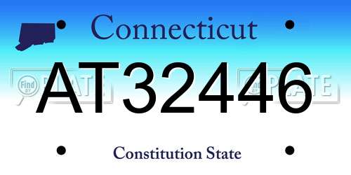 AT32446 Connecticut License Plate
