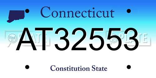 AT32553 Connecticut License Plate