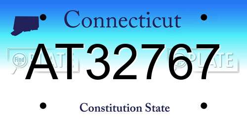 AT32767 Connecticut License Plate