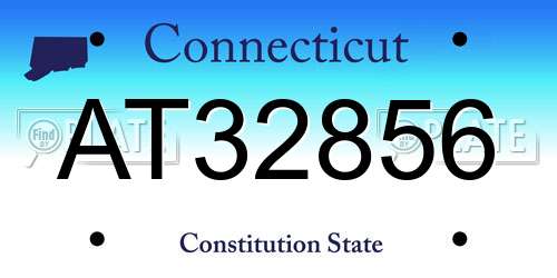 AT32856 Connecticut License Plate