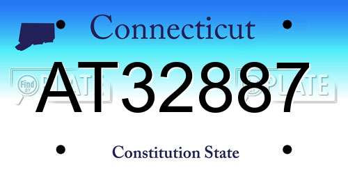 AT32887 Connecticut License Plate