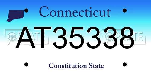 AT35338 Connecticut License Plate