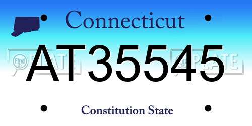 AT35545 Connecticut License Plate