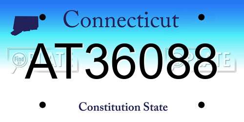 AT36088 Connecticut License Plate