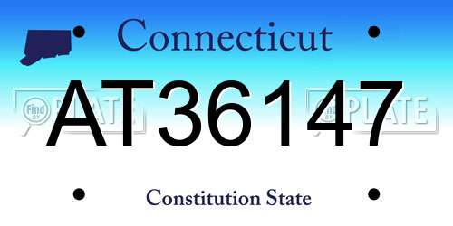 AT36147 Connecticut License Plate