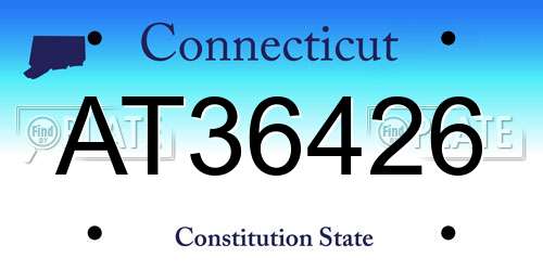 AT36426 Connecticut License Plate