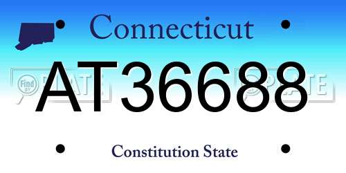 AT36688 Connecticut License Plate