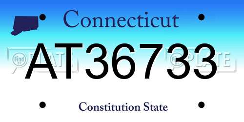 AT36733 Connecticut License Plate