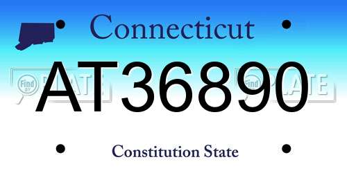 AT36890 Connecticut License Plate