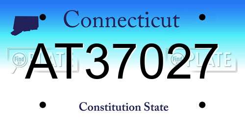 AT37027 Connecticut License Plate