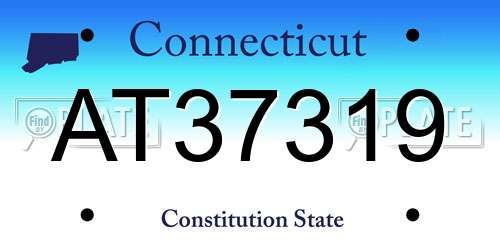 AT37319 Connecticut License Plate