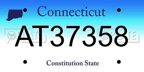AT37358 Connecticut License Plate