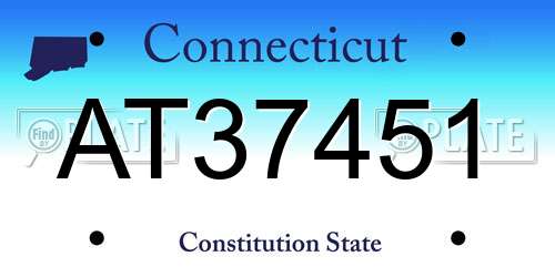 AT37451 Connecticut License Plate