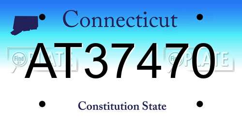AT37470 Connecticut License Plate