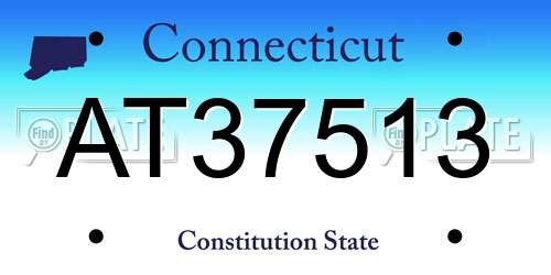 AT37513 Connecticut License Plate