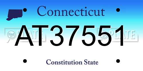 AT37551 Connecticut License Plate