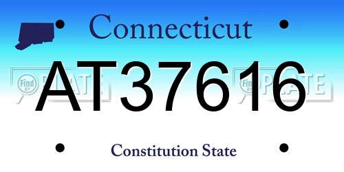 AT37616 Connecticut License Plate