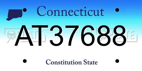 AT37688 Connecticut License Plate