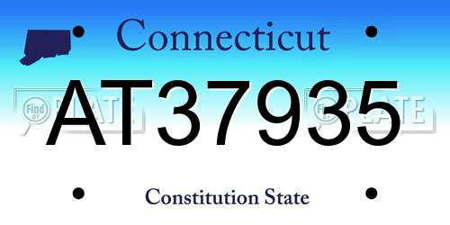AT37935 Connecticut License Plate