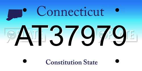 AT37979 Connecticut License Plate