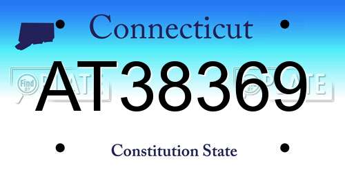 AT38369 Connecticut License Plate