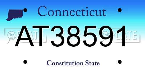 AT38591 Connecticut License Plate
