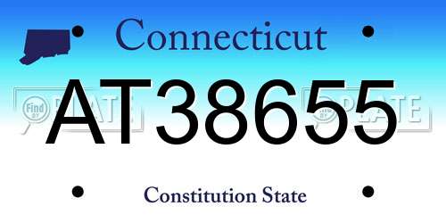 AT38655 Connecticut License Plate