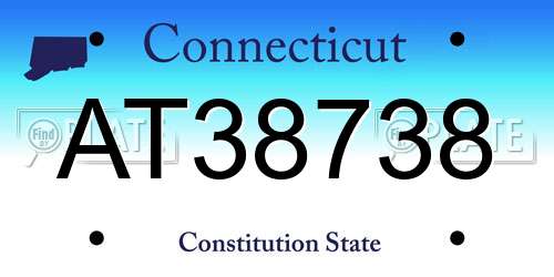 AT38738 Connecticut License Plate