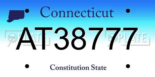 AT38777 Connecticut License Plate