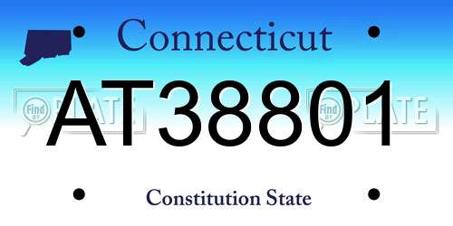 AT38801 Connecticut License Plate