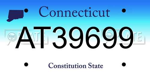 AT39699 Connecticut License Plate