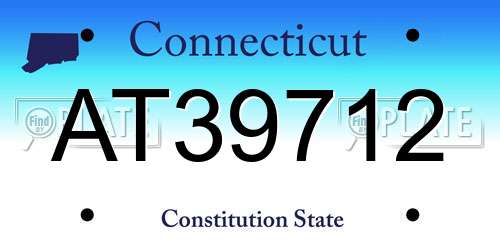 AT39712 Connecticut License Plate