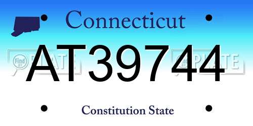AT39744 Connecticut License Plate