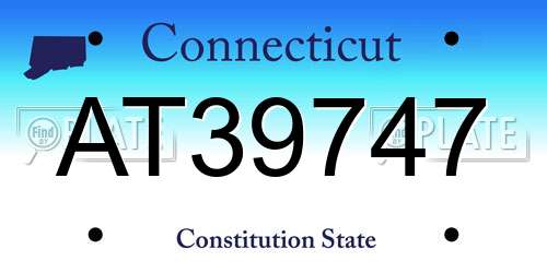 AT39747 Connecticut License Plate