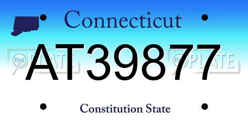 AT39877 Connecticut License Plate