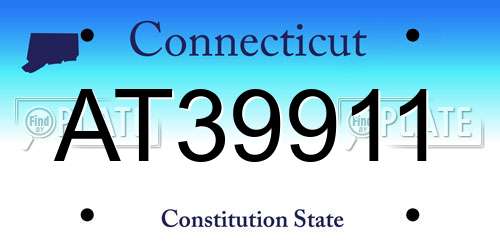 AT39911 Connecticut License Plate