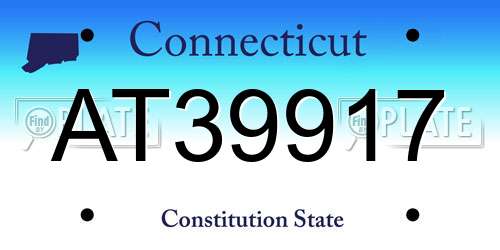 AT39917 Connecticut License Plate