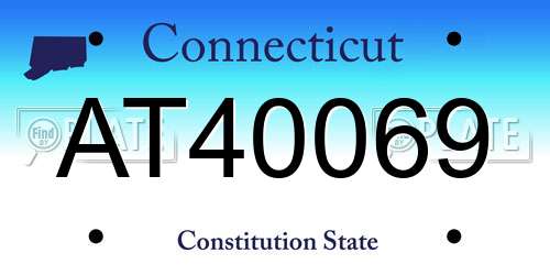 AT40069 Connecticut License Plate