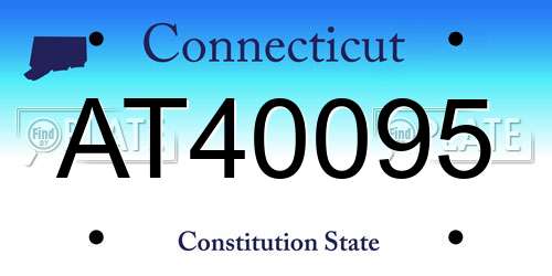 AT40095 Connecticut License Plate