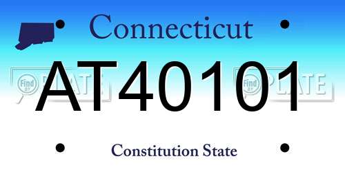 AT40101 Connecticut License Plate