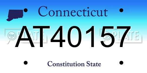 AT40157 Connecticut License Plate