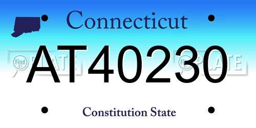 AT40230 Connecticut License Plate