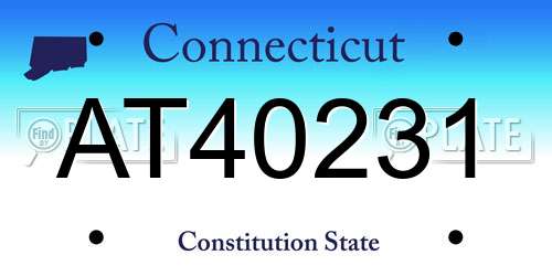AT40231 Connecticut License Plate
