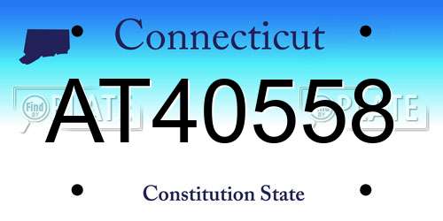 AT40558 Connecticut License Plate
