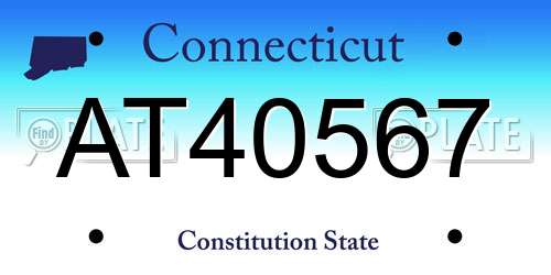 AT40567 Connecticut License Plate