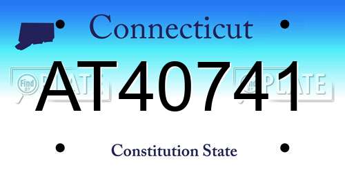 AT40741 Connecticut License Plate